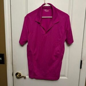Fila Men's Pink Golf Polo Shirt Size S Breathable Moisture-Wicking